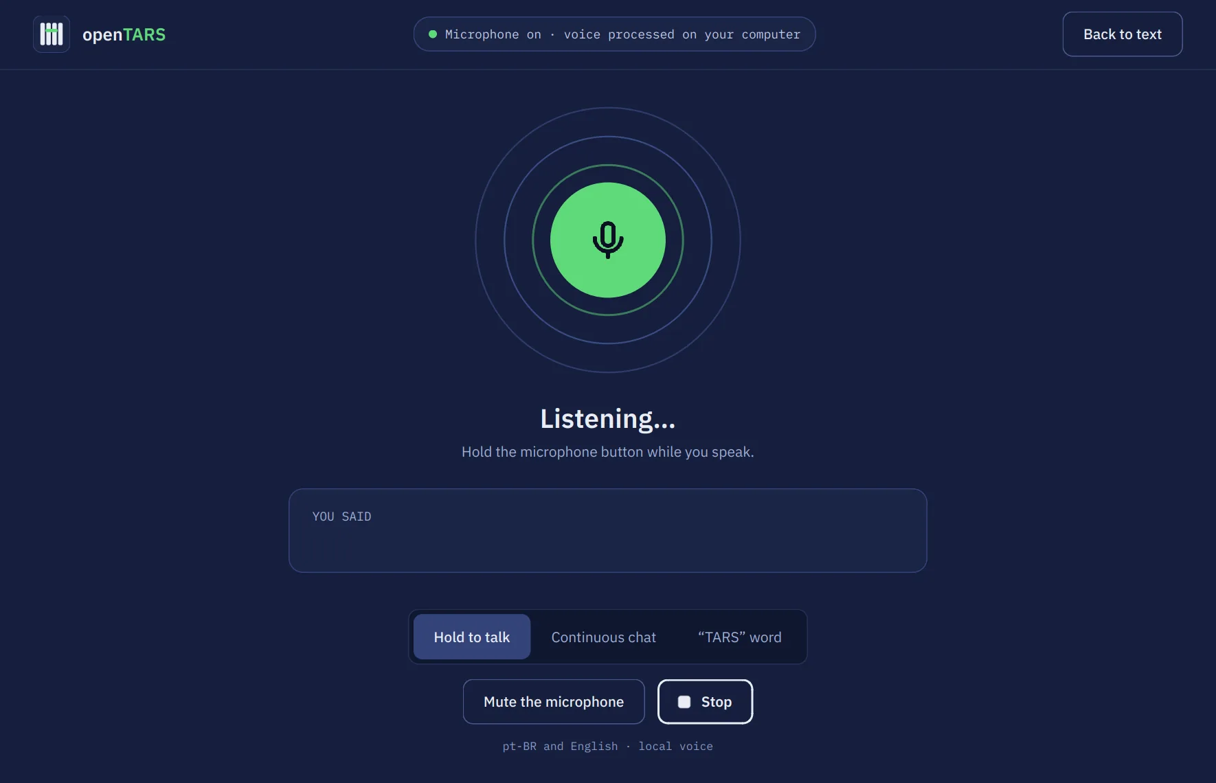 Voice screen listening, with sound waves